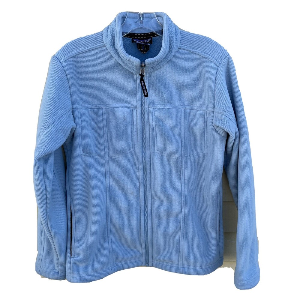 Women's PATAGONIA Synchilla Deep Pile Fleece Jacket Coat Full Zip Blue Size M